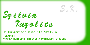 szilvia kuzolits business card